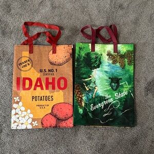 Colorful Idaho and Evergreen State Tote Bags